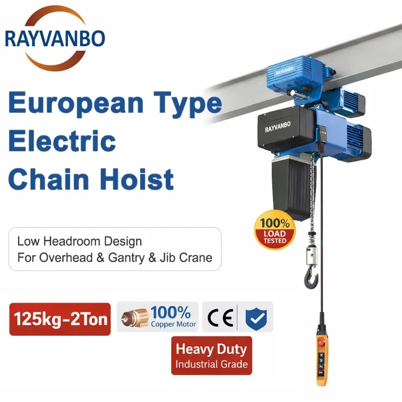 Rayvanbo New 125kg 500kg European Double Speed Electric Chain Hoist Hook Moveable Metal IP54/55 Protection Manufacturing Plant
Rayvanbo New 125kg 500kg European Double Speed Electric Chain Hoist Hook Moveable Metal IP54/55 Protection Manufacturing Plant