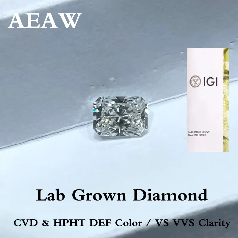 AEAW Radiant Cut Loose Lab Grown Diamonds 1Ct-3Ct DEF Color VS-VVS Clarity CVD HPHT Loose Diamond IGI Certificate
AEAW Radiant Cut Loose Lab Grown Diamonds 1Ct-3Ct DEF Color VS-VVS Clarity CVD HPHT Loose Diamond IGI Certificate