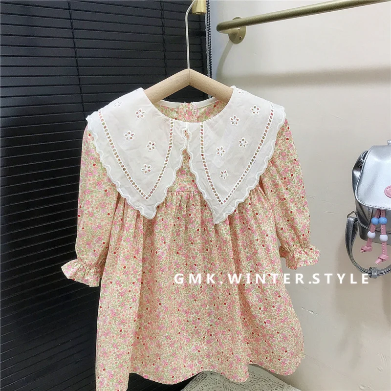 Children's Spring and Autumn Girls' Dress2-3Children's Stylish Doll Collar Dress Baby Girl Floral Dress
Children's Spring and Autumn Girls' Dress2-3Children's Stylish Doll Collar Dress Baby Girl Floral Dress
