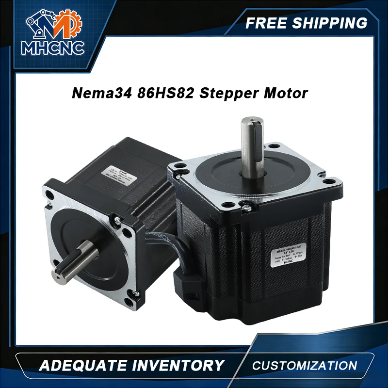 MHCNC Nema34 Stepper Motor 86HS82 4.5Nm 4.5A 2Phase 4-Lead 1500RPM For CNC Router Robot Arm Automation Equipment
MHCNC Nema34 Stepper Motor 86HS82 4.5Nm 4.5A 2Phase 4-Lead 1500RPM For CNC Router Robot Arm Automation Equipment