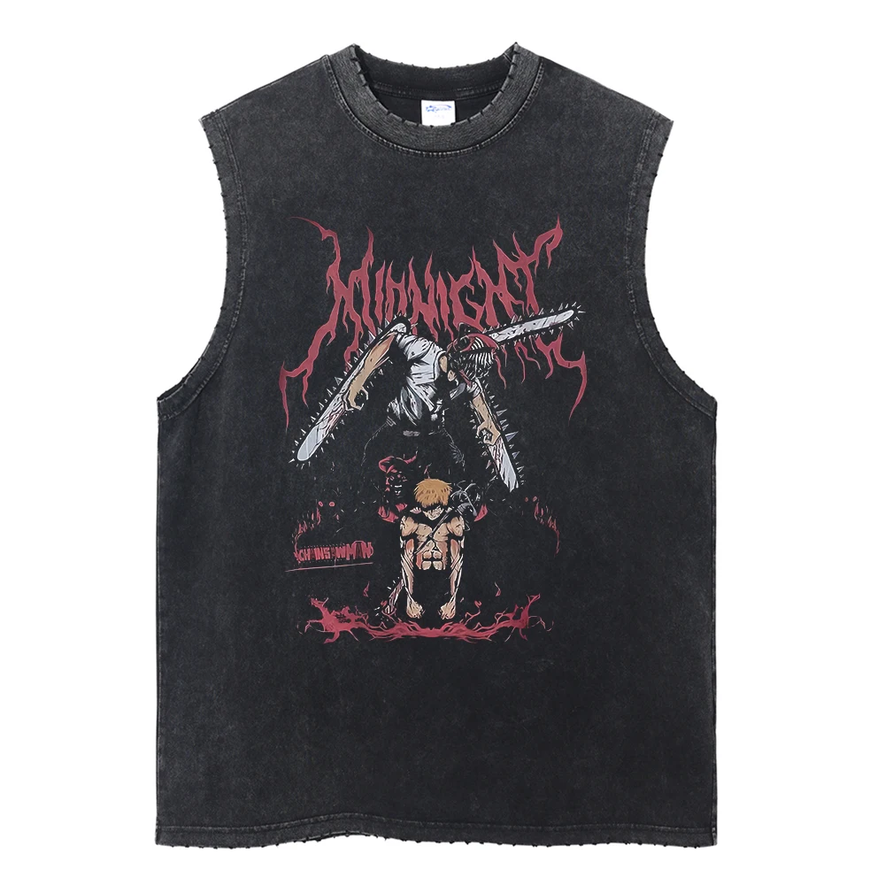 Men Summer Ripped Sleeveless Tank Top Anime Graphic Print Black Vest Harajuku Washed VintageCotton Sports Vest Unisex
Men Summer Ripped Sleeveless Tank Top Anime Graphic Print Black Vest Harajuku Washed VintageCotton Sports Vest Unisex