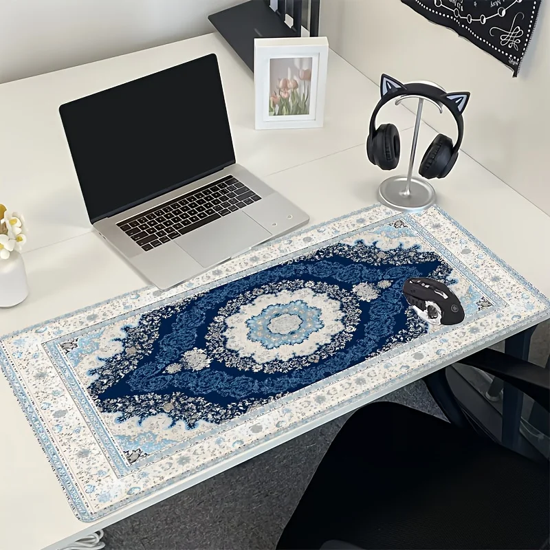 Blue Persian style mousepad High quality non-slip durable washable pc accessories Universal deskmat for gamers and professionals
Blue Persian style mousepad High quality non-slip durable washable pc accessories Universal deskmat for gamers and professionals