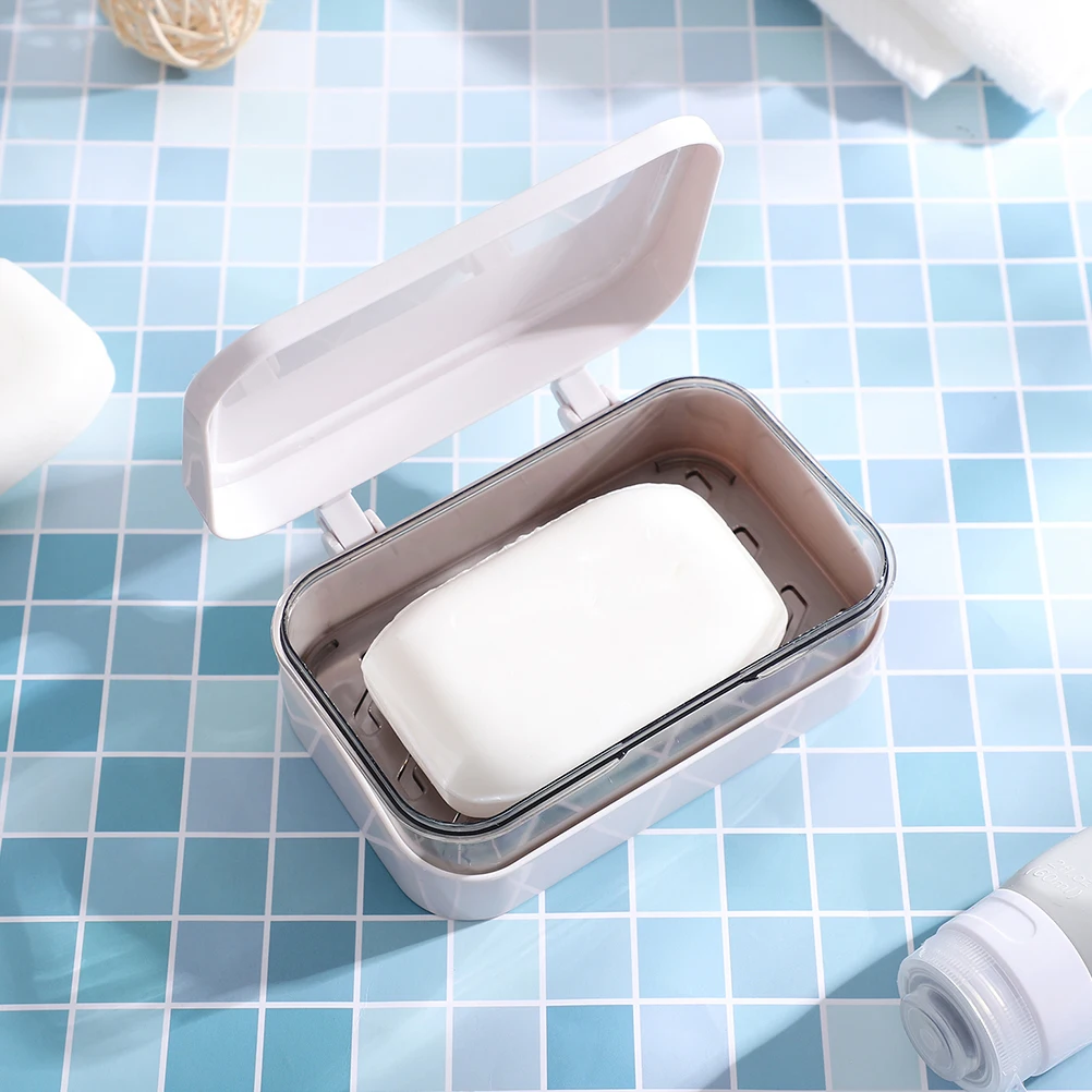 2pcs Flip Lid Box Abs Non-Slip Draining Tray Bathroom Kitchen Storage Container Draining Rack Clamshell Soap Holder Soap Dish 
2pcs Flip Lid Box Abs Non-Slip Draining Tray Bathroom Kitchen Storage Container Draining Rack Clamshell Soap Holder Soap Dish