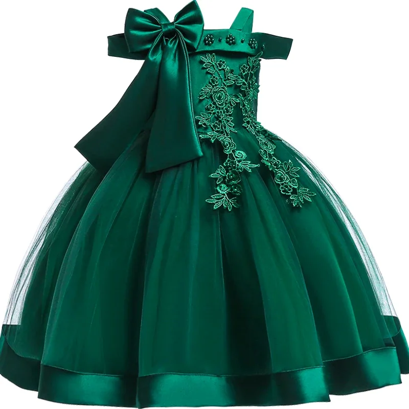 Elegant Flower Girl Dress With Bow Christmas Party Dresses for Children Birthday Tulle fluffy evening dresses Prom Gown
Elegant Flower Girl Dress With Bow Christmas Party Dresses for Children Birthday Tulle fluffy evening dresses Prom Gown