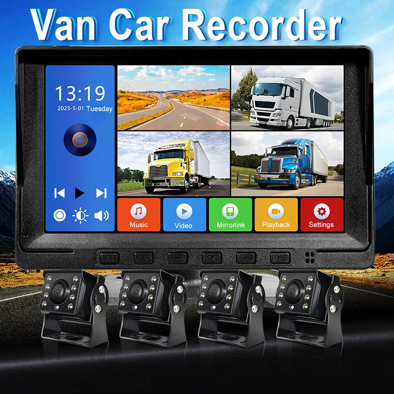 7 Inch MP5 Player IPS Screen 4CH DVR Backup Camera SystemCar Monitor with 1080p Night Vision Waterproof Cameras
7 Inch MP5 Player IPS Screen 4CH DVR Backup Camera SystemCar Monitor with 1080p Night Vision Waterproof Cameras