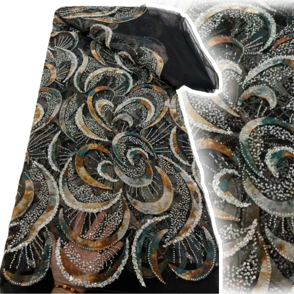 Luxury African Sequins Beaded Lace Fabric High Quality Embroidered Mesh French Lace Fabric For Nigerian Wedding Sewing CC1730
Luxury African Sequins Beaded Lace Fabric High Quality Embroidered Mesh French Lace Fabric For Nigerian Wedding Sewing CC1730