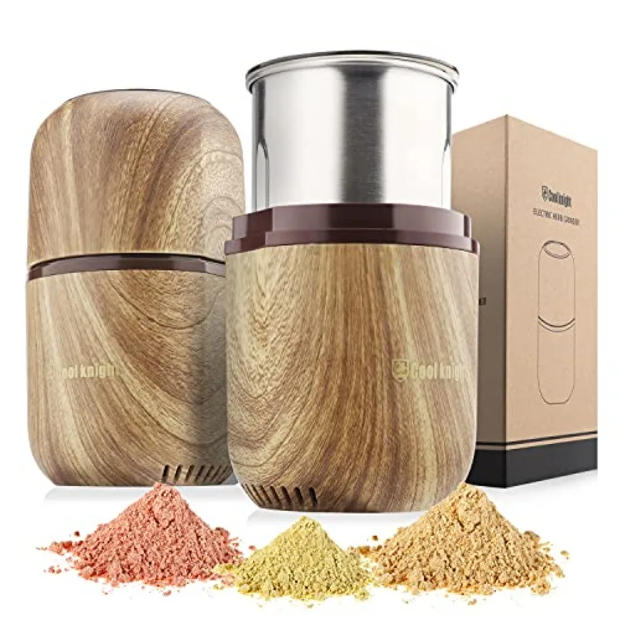 Electric Herb Grinder for Spices and Herbs with Large Capacity and High Rotating Speed in Wood Grain 2 Finish Efficient Grindin
Electric Herb Grinder for Spices and Herbs with Large Capacity and High Rotating Speed in Wood Grain 2 Finish Efficient Grindin