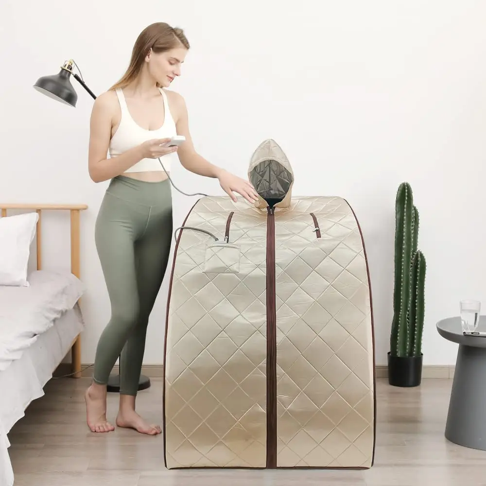 Smartmak Portable Sauna Household with Hat Personal Full Body SPA Tent Separate Heating Foot Pad and Upgraded Chair
Smartmak Portable Sauna Household with Hat Personal Full Body SPA Tent Separate Heating Foot Pad and Upgraded Chair
