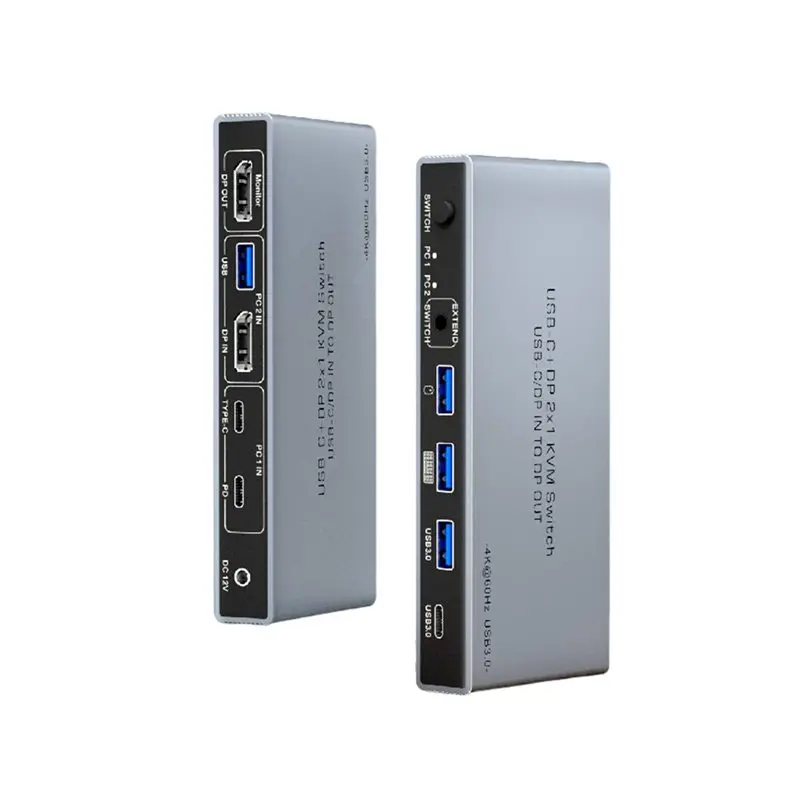 A13E-USB-C+ UHD 2X1 KVM Switch 4K 60Hz 2 In 1 Out-8K 60Hz USB-C/DP Input To DP Output Two PC Monitoring/Keyboard/Mouse Sharing
A13E-USB-C+ UHD 2X1 KVM Switch 4K 60Hz 2 In 1 Out-8K 60Hz USB-C/DP Input To DP Output Two PC Monitoring/Keyboard/Mouse Sharing
