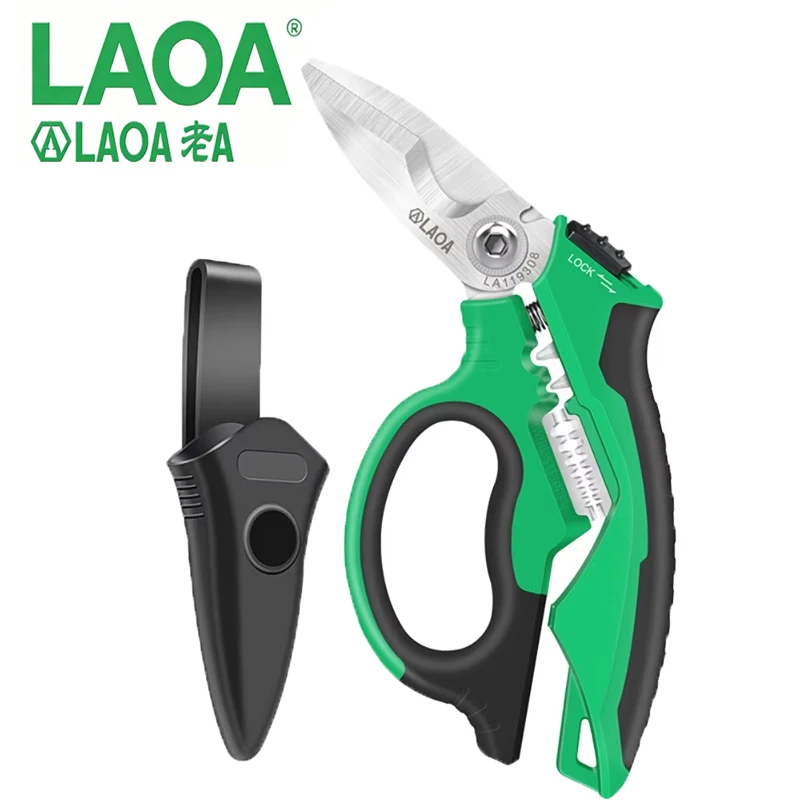 LAOA LA119308 8" Multifunctional Electrician Shears Heavy-Duty Curved Shears for Wire Stripping Cable Cutting Crimping Tools
LAOA LA119308 8" Multifunctional Electrician Shears Heavy-Duty Curved Shears for Wire Stripping Cable Cutting Crimping Tools