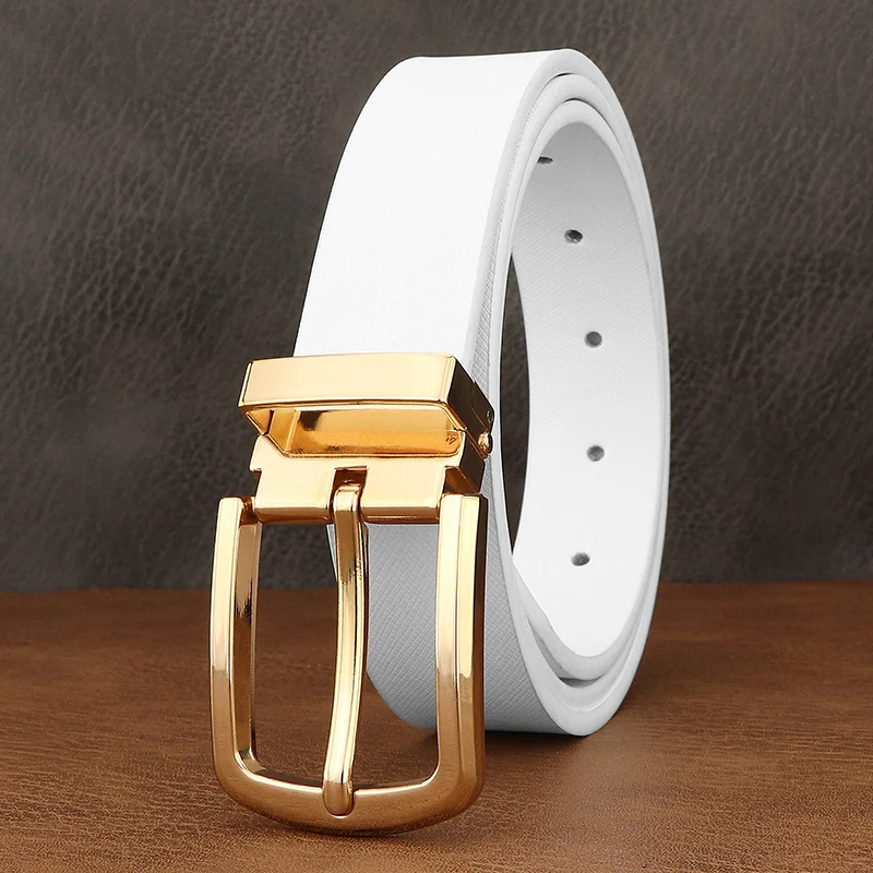 White Designer 2.9CM Leisure Belts Men Pin Buckle Luxury Brand Waist Strap Genuine Leather Young Boys Jeans Cintos Masculinos
White Designer 2.9CM Leisure Belts Men Pin Buckle Luxury Brand Waist Strap Genuine Leather Young Boys Jeans Cintos Masculinos