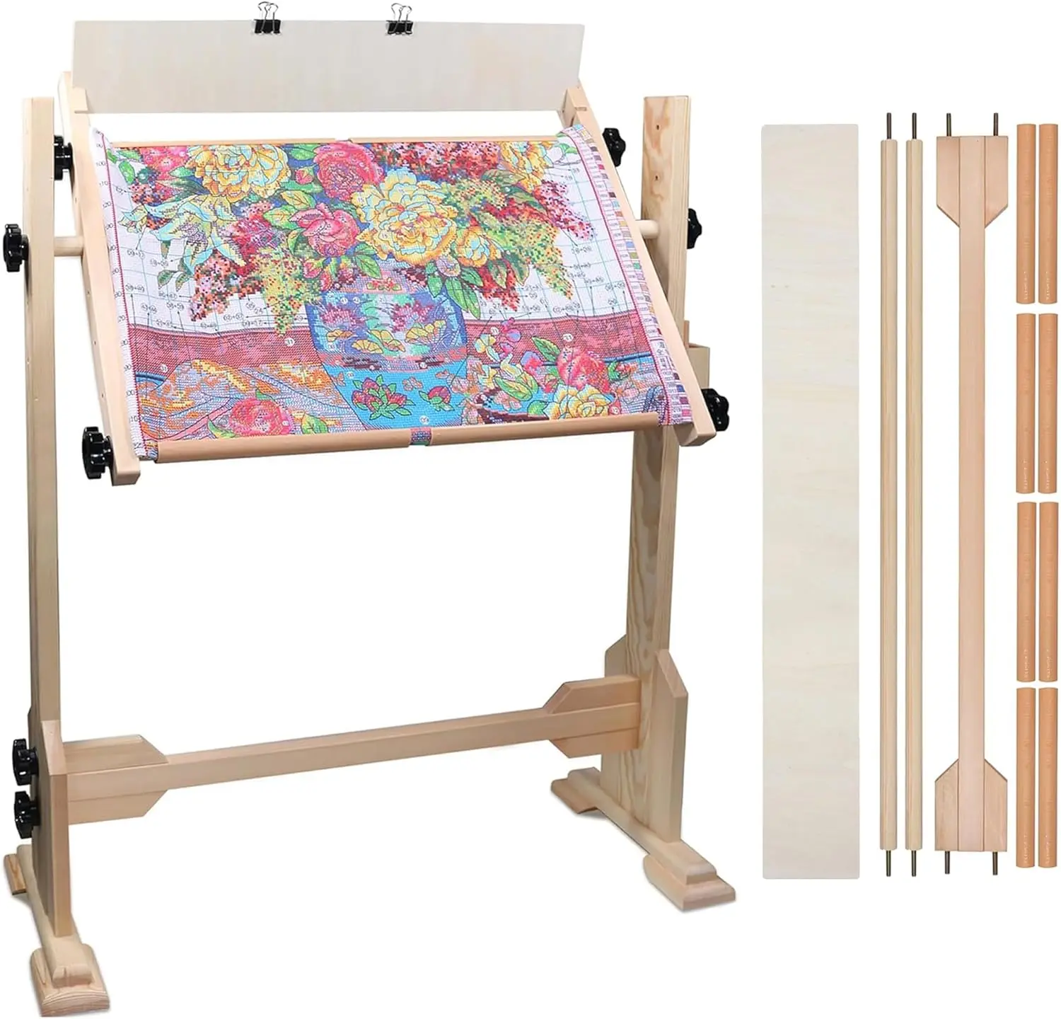 Adjustable Embroidery Stand with Cross Stitch Hoop, Beech Wood Tapestry Frame Holder in Two Sizes
Adjustable Embroidery Stand with Cross Stitch Hoop, Beech Wood Tapestry Frame Holder in Two Sizes
