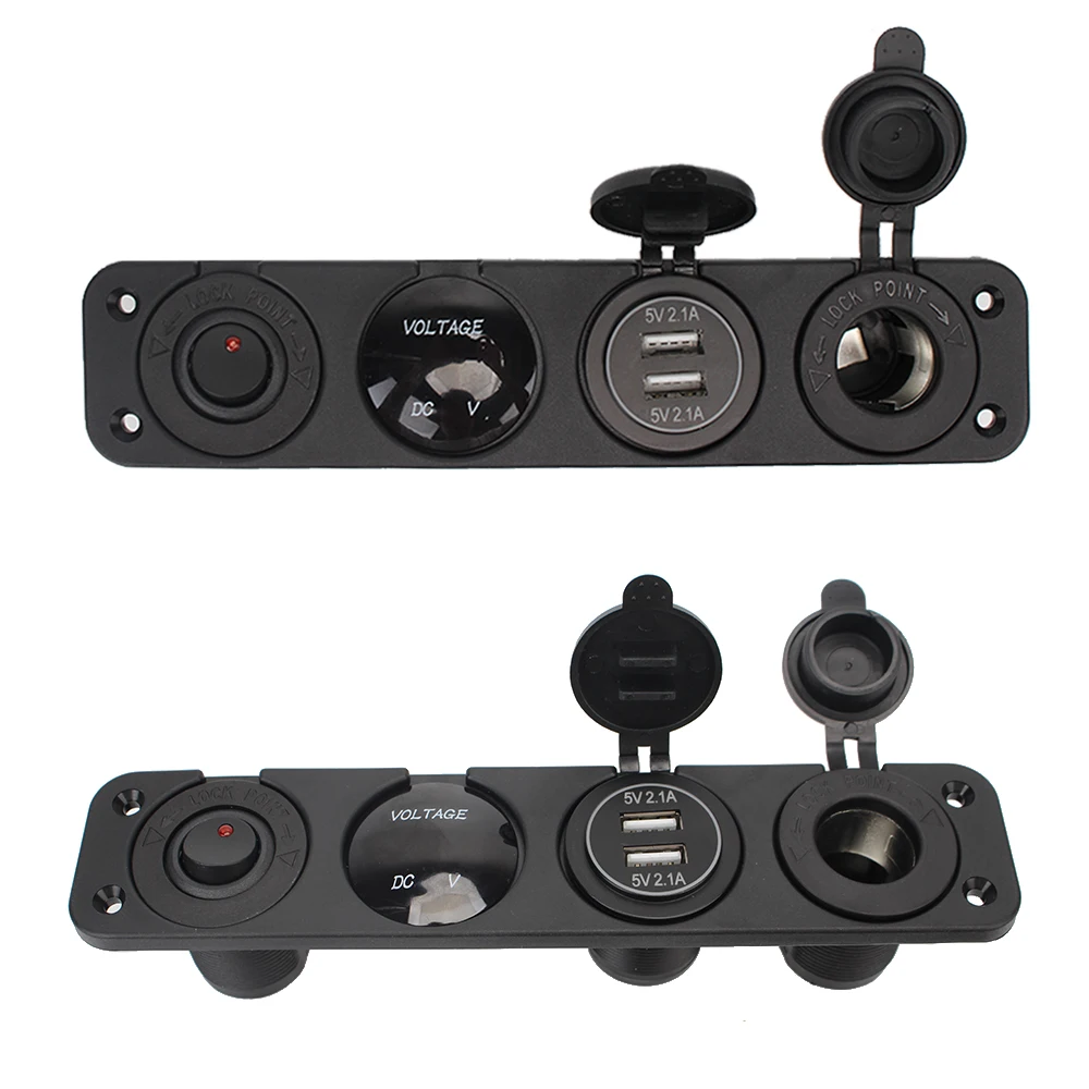 Dual Usb Power Charger Interior Parts 4 In 1 Car Cigarette Lighter With Rocker Switch Digital Voltmeter 12V Power Socket 
Dual Usb Power Charger Interior Parts 4 In 1 Car Cigarette Lighter With Rocker Switch Digital Voltmeter 12V Power Socket