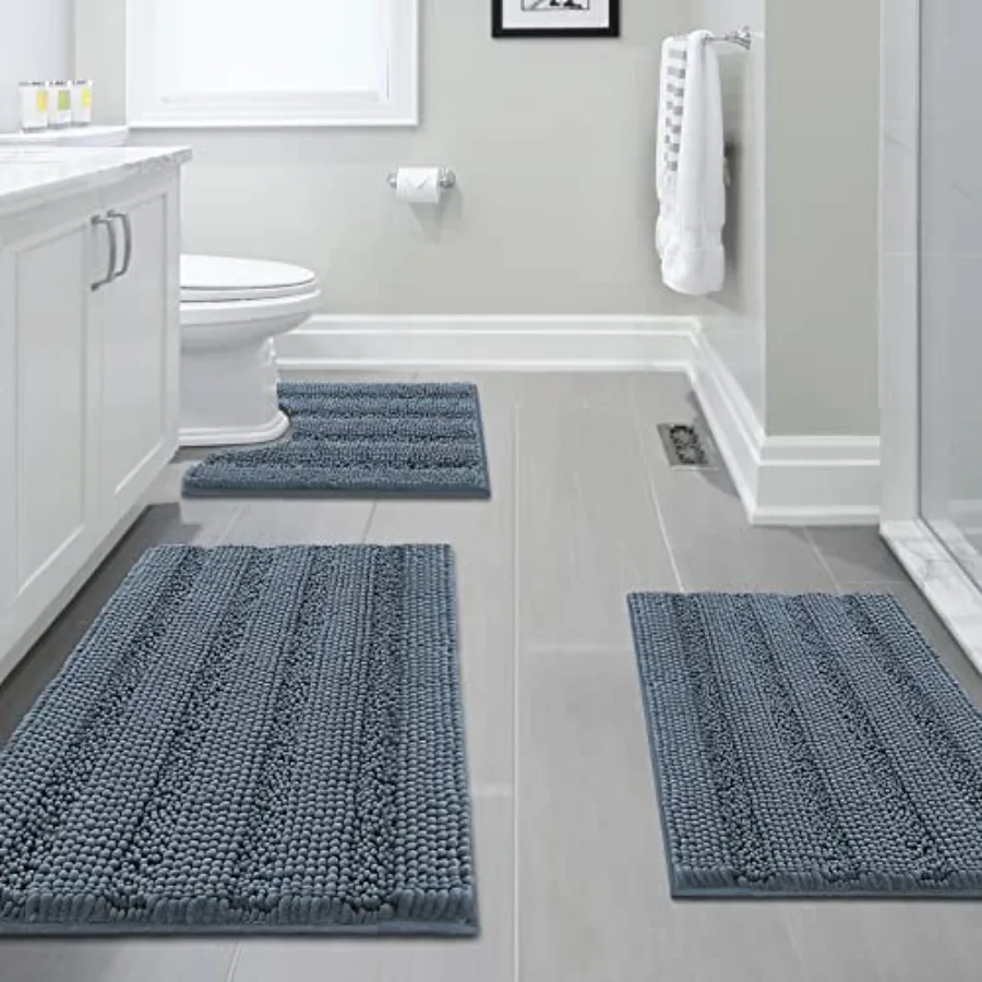 3 Pcs Bathroom Rugs Sets Thick Striped Bath Rugs Set for Bathroom Non Slip Soft Absorbent Bath Mat Set for Tub Shower and Toile
3 Pcs Bathroom Rugs Sets Thick Striped Bath Rugs Set for Bathroom Non Slip Soft Absorbent Bath Mat Set for Tub Shower and Toile