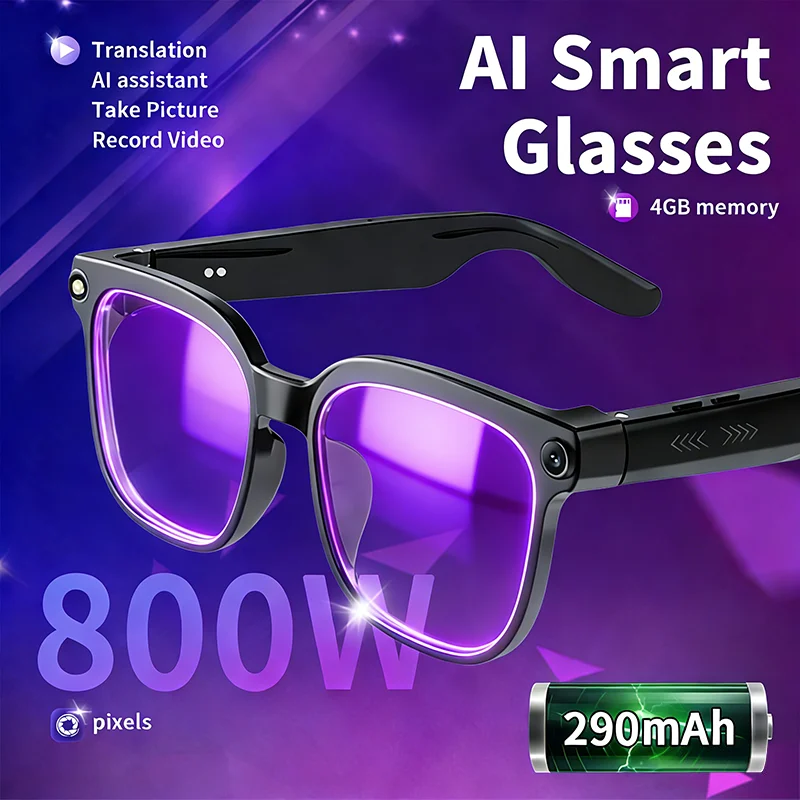 Велосипедные очки, очки для записи с камерой 4K, спортивные видеозаписи, умные солнцезащитные очки, очки с искусственным интеллектом для звонков BT, воспроизведения музыки
Велосипедные очки, очки для записи с камерой 4K, спортивные видеозаписи, умные солнцезащитные очки, очки с искусственным интеллектом для звонков BT, воспроизведения музыки