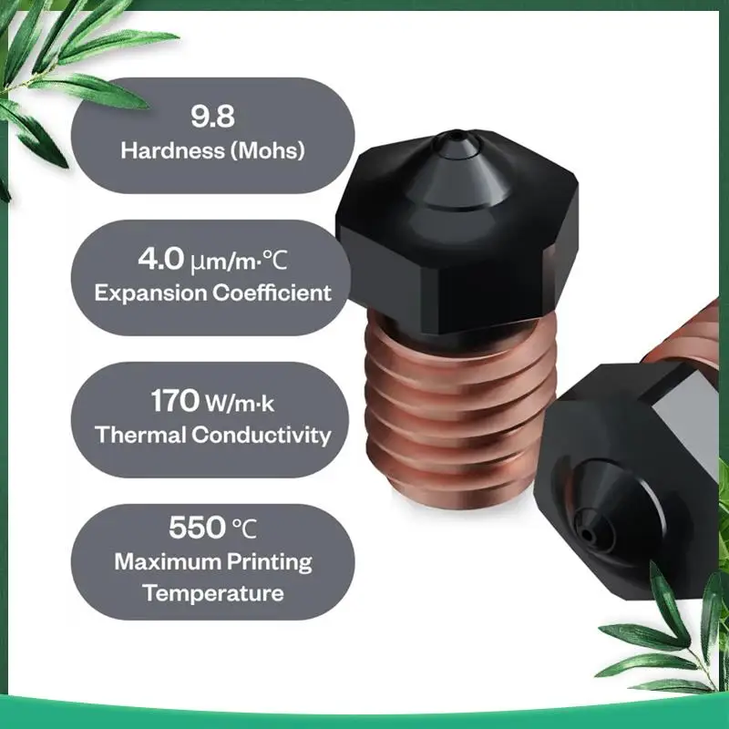 (NEW) For Phaetus Silicon Carbide V6 Nozzle Temperature Resistance 550℃ Nozzles Suitable Every Material For Voron Vzbot Prusa
(NEW) For Phaetus Silicon Carbide V6 Nozzle Temperature Resistance 550℃ Nozzles Suitable Every Material For Voron Vzbot Prusa