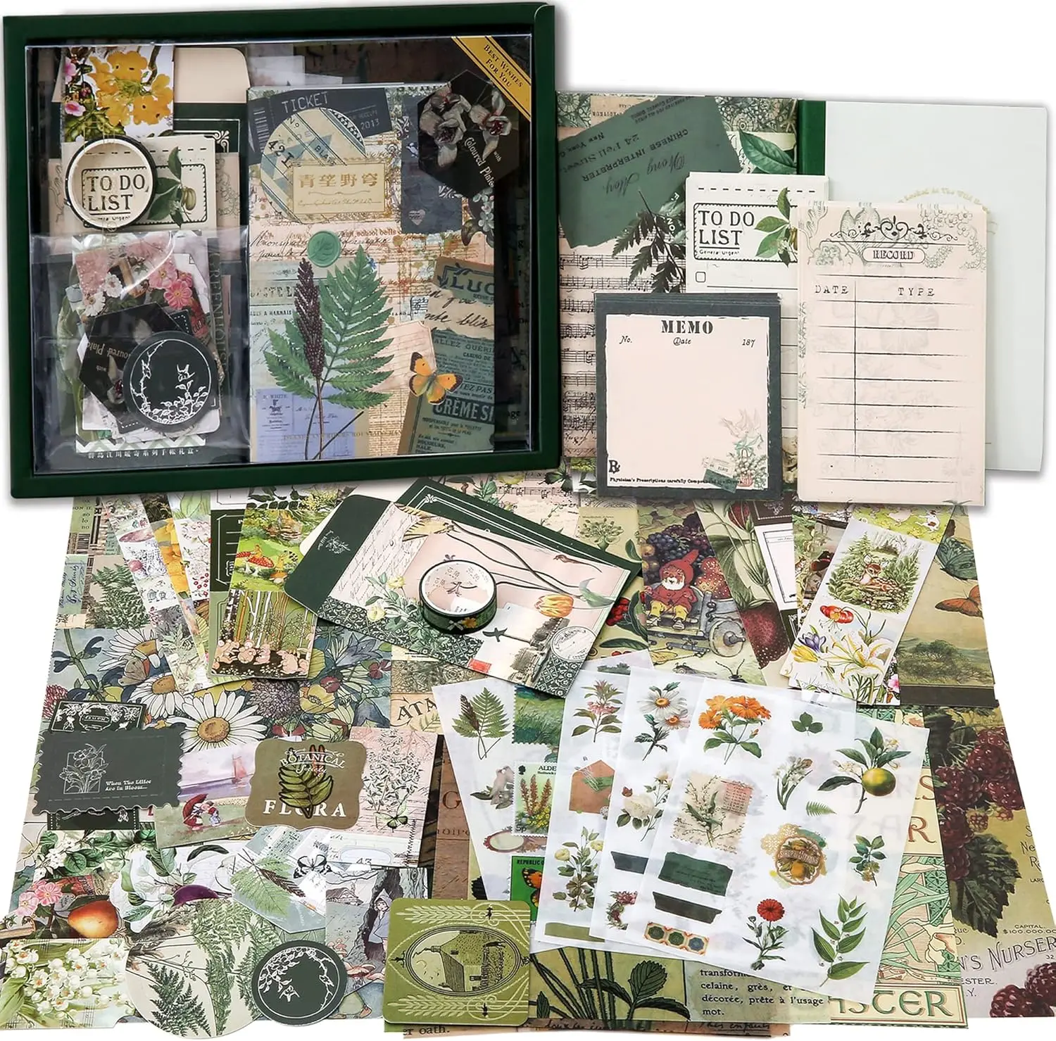 Vintage Botanical Scrapbook Kit, 270 PCS A6 Grid Notebook & Supplies for DIY Journaling, Craft Gift
Vintage Botanical Scrapbook Kit, 270 PCS A6 Grid Notebook & Supplies for DIY Journaling, Craft Gift