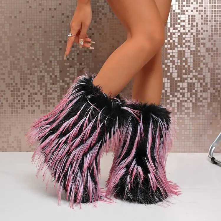 Jinxixi Women's Boots Fluffy Faux Fur Boots 2025 Winter Non-Slip Warm Snow Boots Furry Size 43 Fashion Y2K Shoes Mid Calf
Jinxixi Women's Boots Fluffy Faux Fur Boots 2025 Winter Non-Slip Warm Snow Boots Furry Size 43 Fashion Y2K Shoes Mid Calf