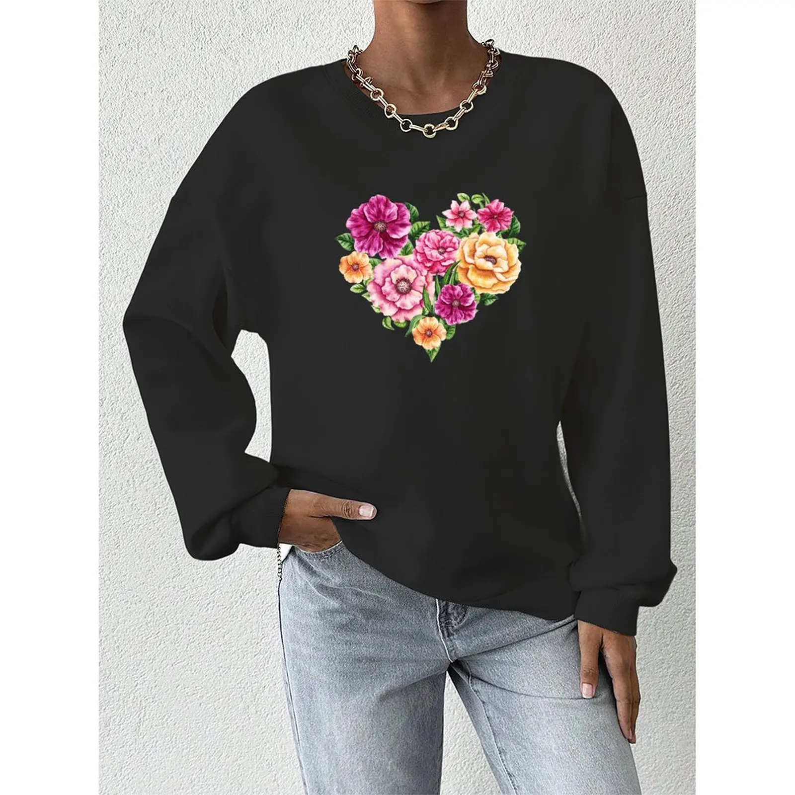 Women's Sweater Sweatshirts Velvet Winter Casual Spray-painted Floral Print Colorful Long Sleeve Pullovers Autumn Woman Clothes
Women's Sweater Sweatshirts Velvet Winter Casual Spray-painted Floral Print Colorful Long Sleeve Pullovers Autumn Woman Clothes