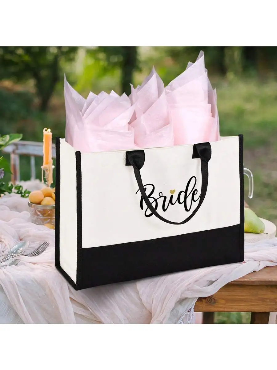 Bride Tote Bag Black And White For Engagement Bridal Shower Bachelorette Wedding Party
Bride Tote Bag Black And White For Engagement Bridal Shower Bachelorette Wedding Party