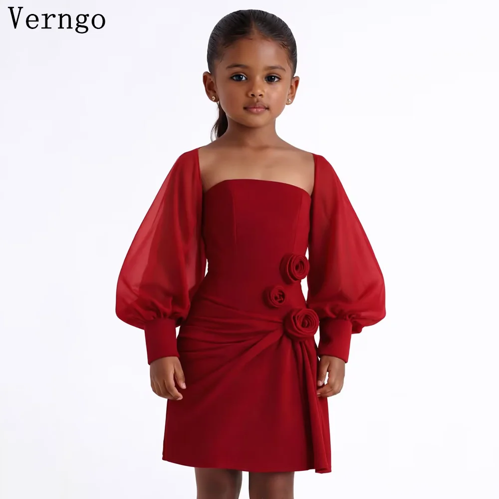 Verngo Simple Burgundy CrepMini Girl Fowers Dress Flowers Princess Birthday Party Dresses Mdern 2 Pics Kid Prom Gown Customized
Verngo Simple Burgundy CrepMini Girl Fowers Dress Flowers Princess Birthday Party Dresses Mdern 2 Pics Kid Prom Gown Customized