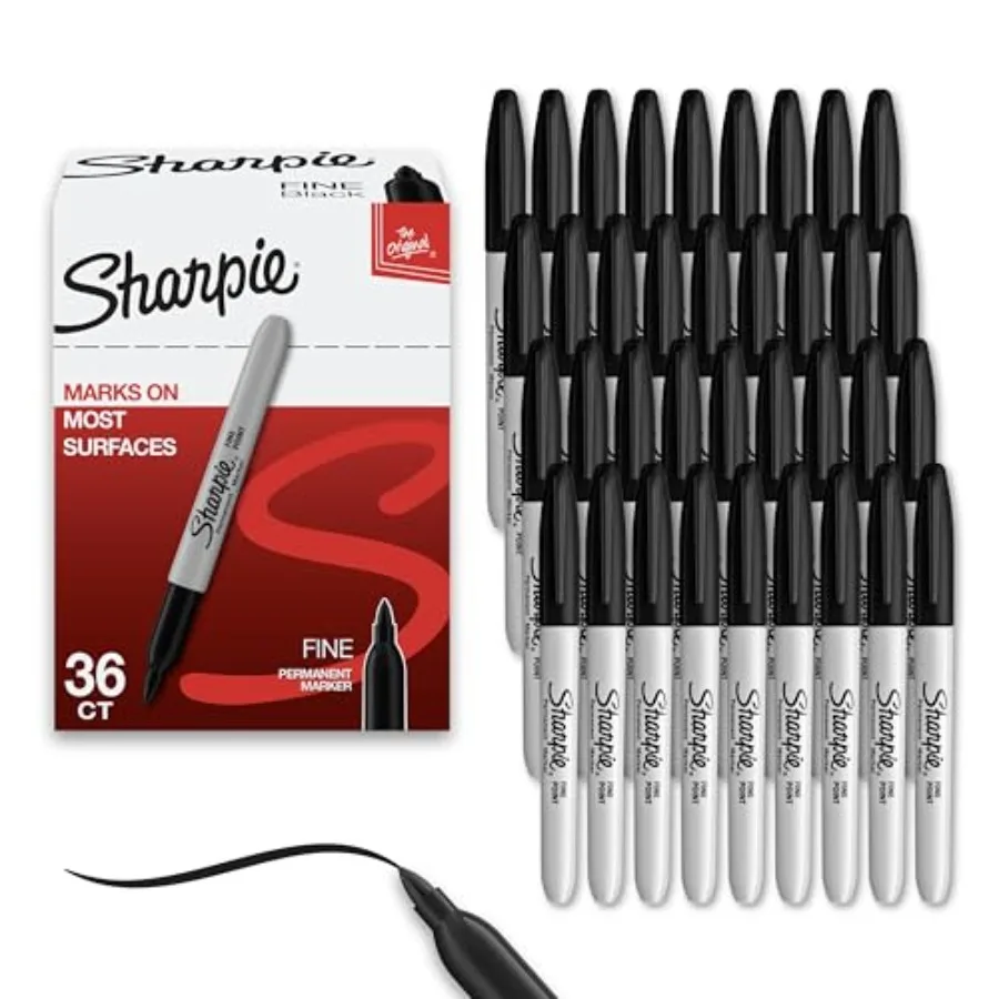 Permanent Markers, Bulk Set, Fine Tip Markers, For Plastic, Metal, Wood, And More, Black, 36 Count
Permanent Markers, Bulk Set, Fine Tip Markers, For Plastic, Metal, Wood, And More, Black, 36 Count