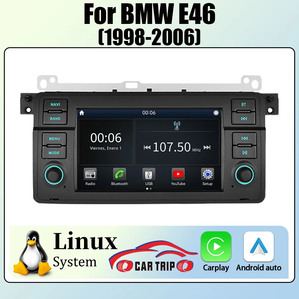 7-дюймовая автомобильная мультимедийная GPS-система 4G для BMW E46 1998-2006 M3 318/320/325/330/335 с CarPlay Android Auto Linux Autoradio 2din
7-дюймовая автомобильная мультимедийная GPS-система 4G для BMW E46 1998-2006 M3 318/320/325/330/335 с CarPlay Android Auto Linux Autoradio 2din