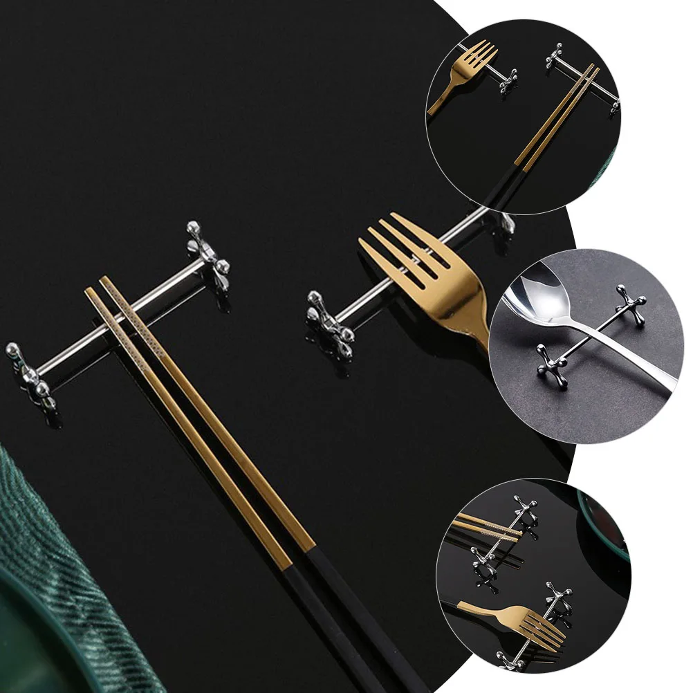 2pcs Silver Chopstick Spoon Fork Rest Shape Tableware Holder Kitchen Cutlery Organizer Small Size Long Life
2pcs Silver Chopstick Spoon Fork Rest Shape Tableware Holder Kitchen Cutlery Organizer Small Size Long Life
