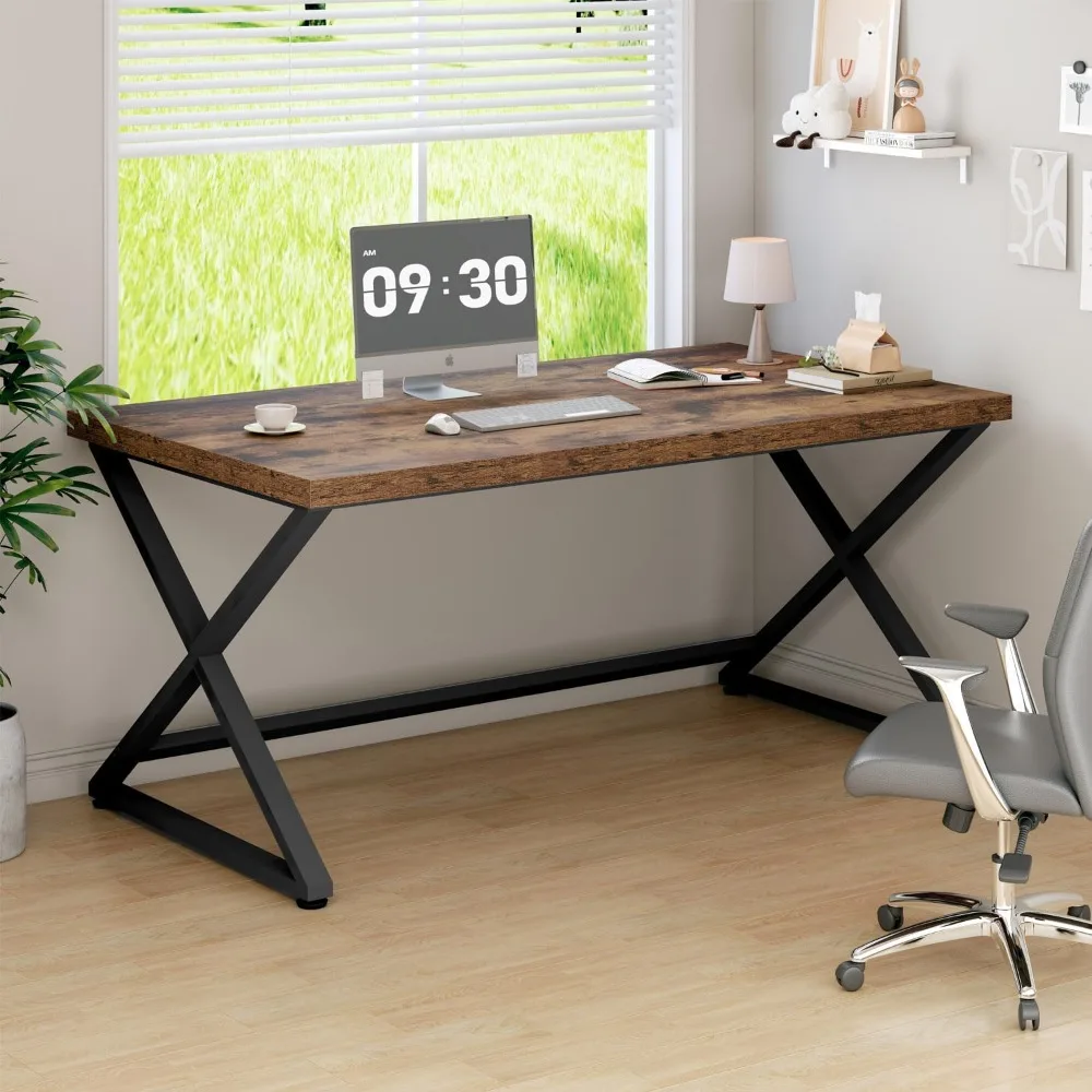 Computer Desk Metal Legs Work Desk for Writing Study, Vintage Minimalist Laptop Executive Workstation PC Gaming Table in Bedroom
Computer Desk Metal Legs Work Desk for Writing Study, Vintage Minimalist Laptop Executive Workstation PC Gaming Table in Bedroom