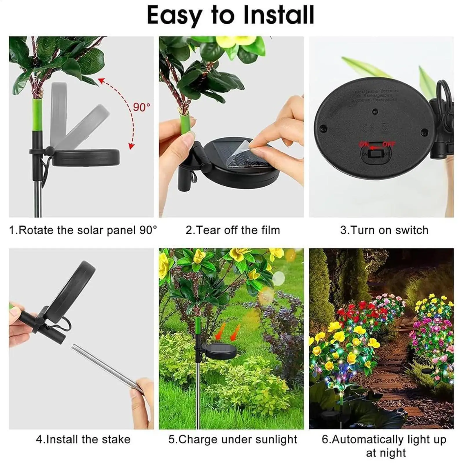 Outdoor Solar Light Waterproof LED Flower Lamp Lawn Solar Stake Lights For Yard Backyard Courtyard Porch Farm Balcony Lawn
Outdoor Solar Light Waterproof LED Flower Lamp Lawn Solar Stake Lights For Yard Backyard Courtyard Porch Farm Balcony Lawn