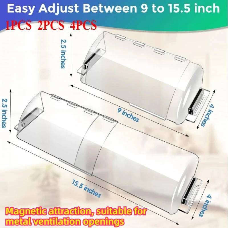Home Intuition Heat and Air Vent Deflector 9" to 15.5" Magnetic Non Melting Adjustable for Vents Sidewall and Ceiling Registers
Home Intuition Heat and Air Vent Deflector 9" to 15.5" Magnetic Non Melting Adjustable for Vents Sidewall and Ceiling Registers