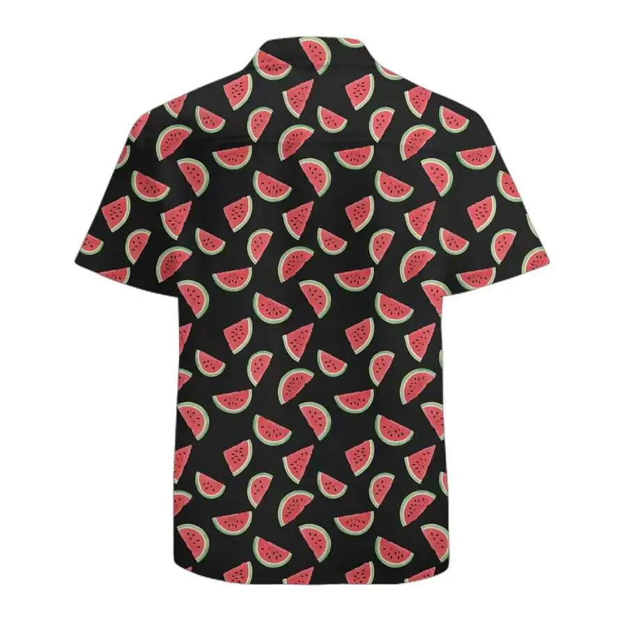 Mens Casual Hawaiian Shirt With Camp Collar Watermelon Print Wrinkle Resistant Quick Dry Lightweight For Beach Vacation
Mens Casual Hawaiian Shirt With Camp Collar Watermelon Print Wrinkle Resistant Quick Dry Lightweight For Beach Vacation