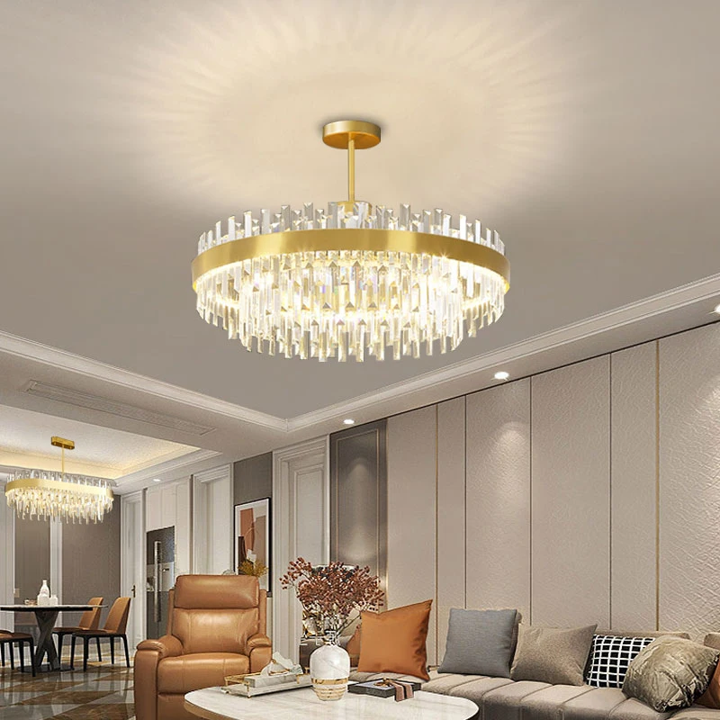 Modern Luxury Crystal Chandelier Gold Light Living Room LED Lamp Simple Household Round/Rectangular Dining Decorative
Modern Luxury Crystal Chandelier Gold Light Living Room LED Lamp Simple Household Round/Rectangular Dining Decorative