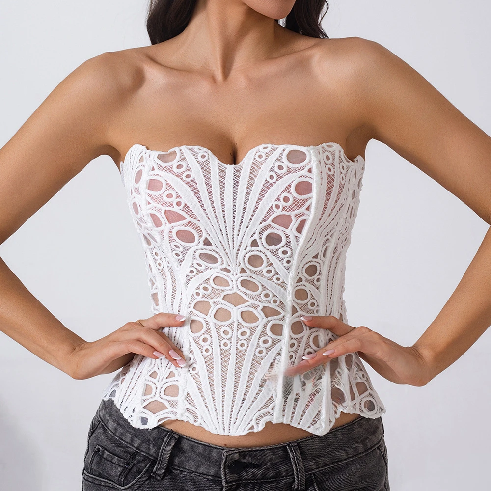 New Irregular Lace Hollow Out Corset Printed Vest Women Double-layer Fishbone Bustier Fashion Slim Fit Bodice Shapewear Tank Top
New Irregular Lace Hollow Out Corset Printed Vest Women Double-layer Fishbone Bustier Fashion Slim Fit Bodice Shapewear Tank Top