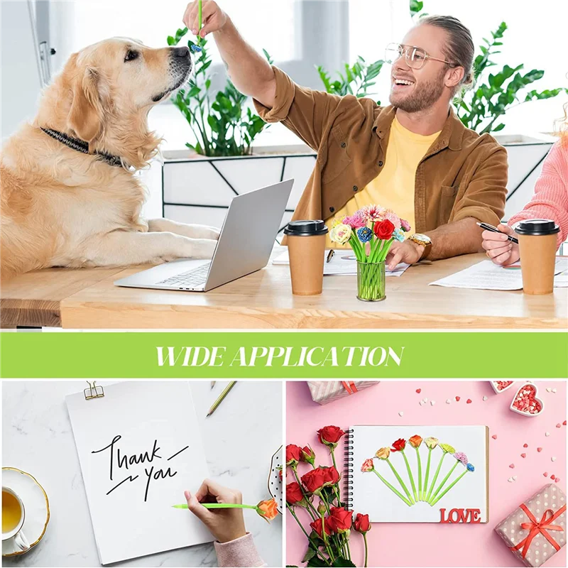 -HOPE 24 шт. ручки с цветами, различные цвета, ромашка, роза, гвоздика, шариковая ручка, новинка, ручка с искусственной розой, 0,5 мм, ручка с черными чернилами
-HOPE 24 шт. ручки с цветами, различные цвета, ромашка, роза, гвоздика, шариковая ручка, новинка, ручка с искусственной розой, 0,5 мм, ручка с черными чернилами