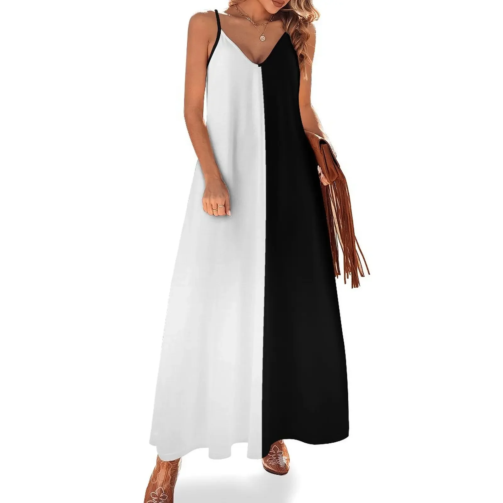 Half White Half Black Sleeveless Dress women long dresses Woman clothes summer clothes summer outfits for women 2025
Half White Half Black Sleeveless Dress women long dresses Woman clothes summer clothes summer outfits for women 2025
