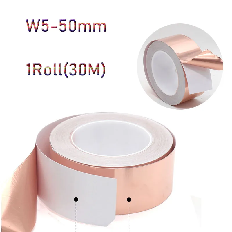 30Meters Single Side Conductive Copper Foil Tape Adhesive Shielding Heat Resist Tape Thk0.05/0.1mm
30Meters Single Side Conductive Copper Foil Tape Adhesive Shielding Heat Resist Tape Thk0.05/0.1mm