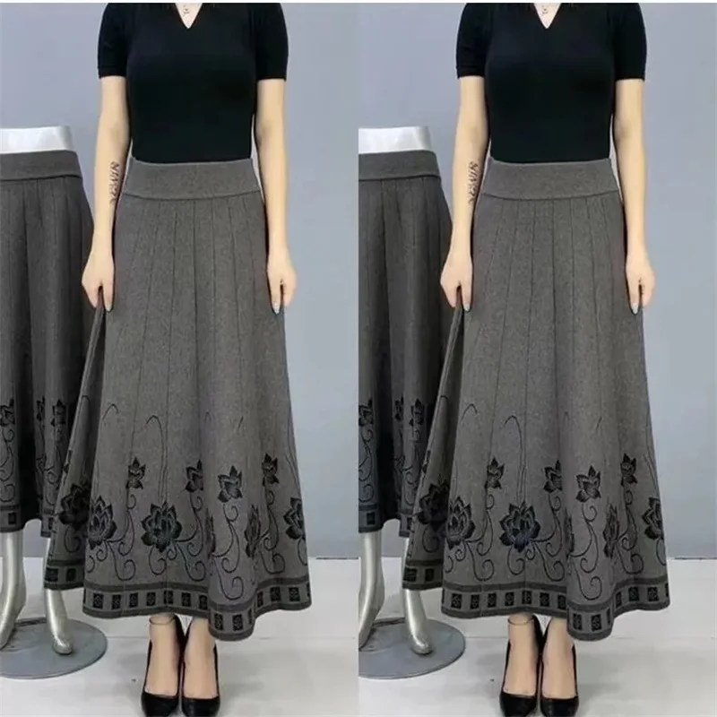 Autumn Winter Women High Waist Maxi Skirt Retro Female Large Size 5XL Long Skirts Lady Medium Long Styles Knit Sweater Skirts
Autumn Winter Women High Waist Maxi Skirt Retro Female Large Size 5XL Long Skirts Lady Medium Long Styles Knit Sweater Skirts