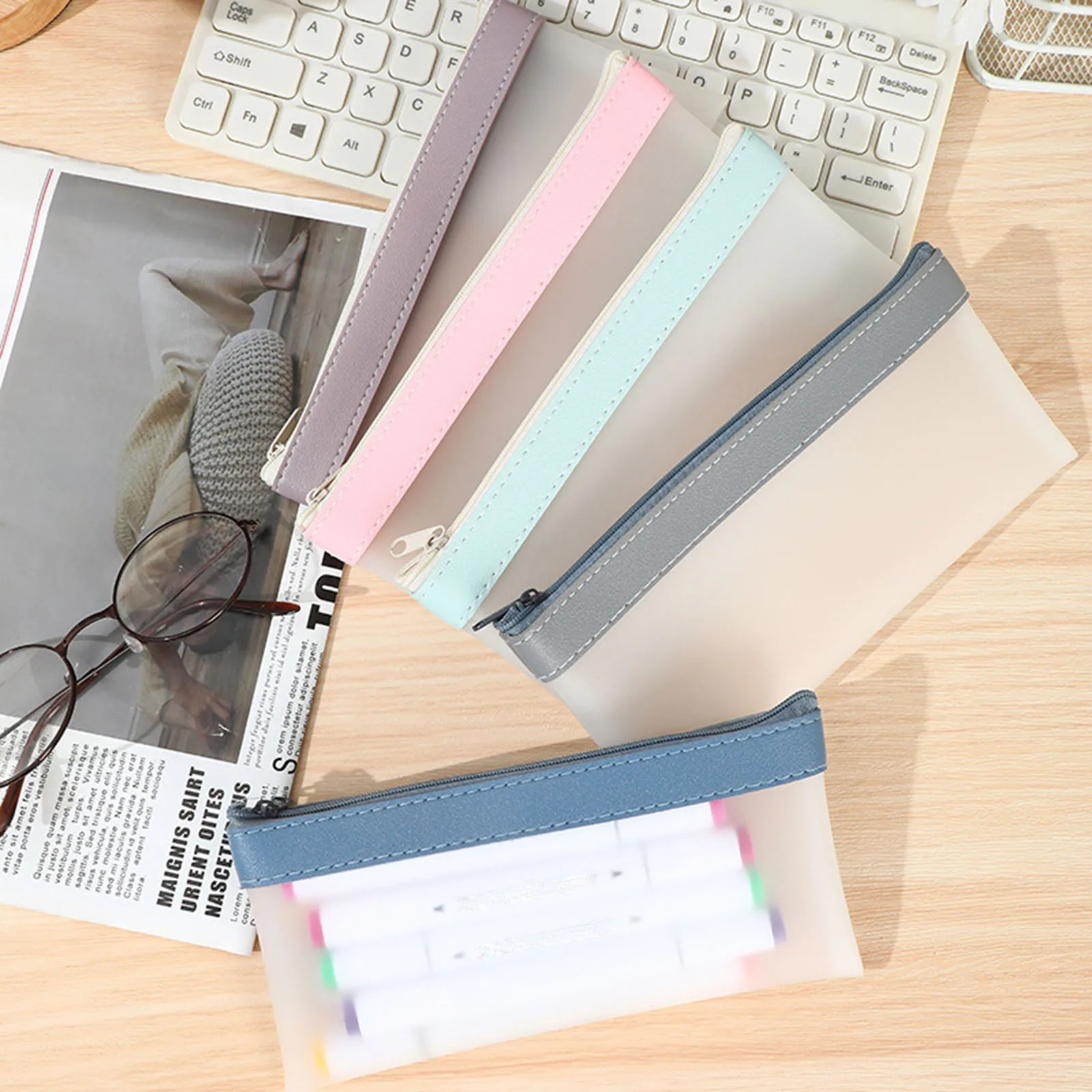 Large Capacity Pencil Pen Pouch Clear Makeup Pouch Pen Holder with Zipper Portable Journaling Supplies Bag
Large Capacity Pencil Pen Pouch Clear Makeup Pouch Pen Holder with Zipper Portable Journaling Supplies Bag