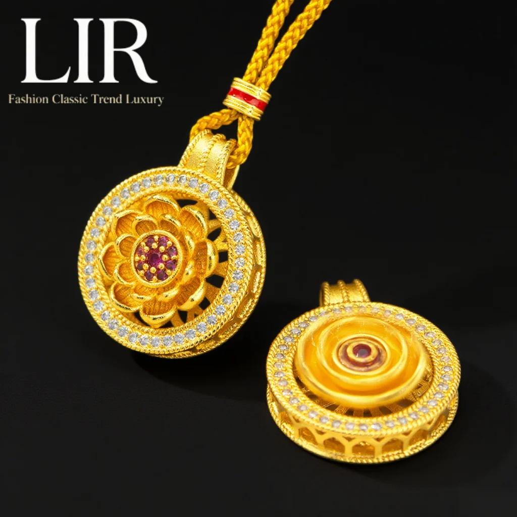 LIR Hollow Lotus Eight Treasures Compass Pendant Necklace: Rotatable, Fortune-Bringing, Trendy Women's Collarbone Jewelry
LIR Hollow Lotus Eight Treasures Compass Pendant Necklace: Rotatable, Fortune-Bringing, Trendy Women's Collarbone Jewelry