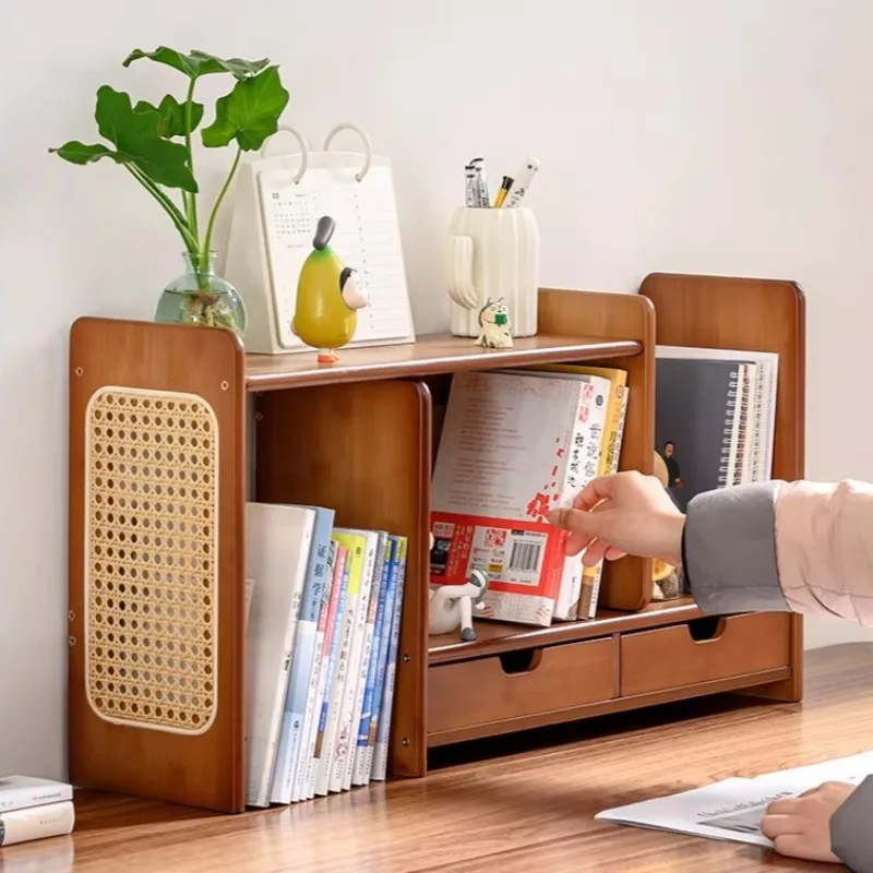 Bamboo Desktop Bookshelf Organizer, Minimalist Book Rack for Office Desk, Natural Rattan Bookend Holder for Home Study Room
Bamboo Desktop Bookshelf Organizer, Minimalist Book Rack for Office Desk, Natural Rattan Bookend Holder for Home Study Room