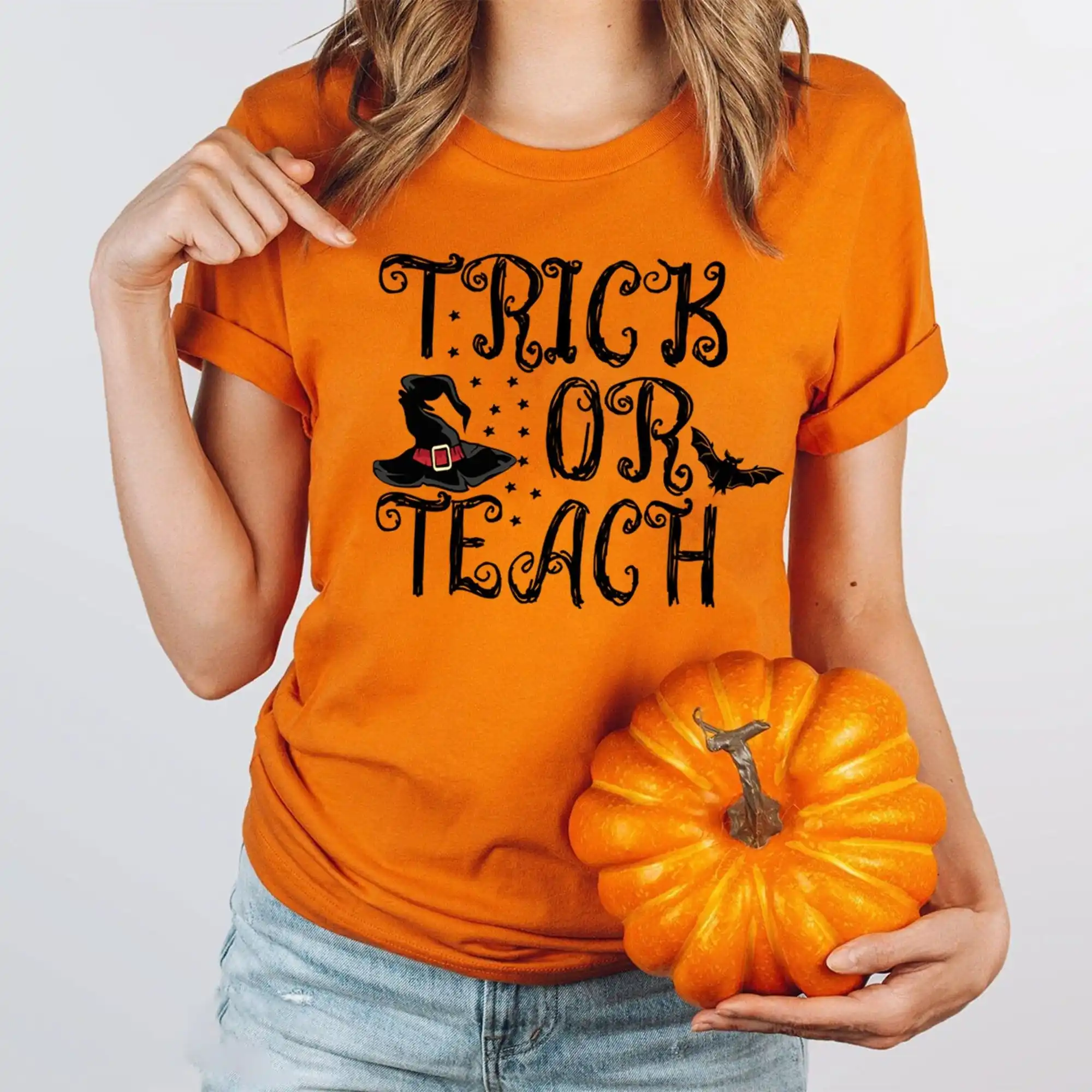 Halloween Teacher T Shirt Womens Trick Or Teach Cute Teaching Graphic Ladies
Halloween Teacher T Shirt Womens Trick Or Teach Cute Teaching Graphic Ladies