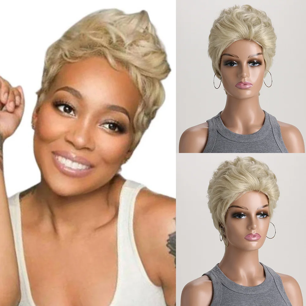OUCEY #613 Short Blonde Wig Female Synthetic Wig Pixie Cut Women's Wigs on Sale Clearance Natural Wigs for Women
OUCEY #613 Short Blonde Wig Female Synthetic Wig Pixie Cut Women's Wigs on Sale Clearance Natural Wigs for Women