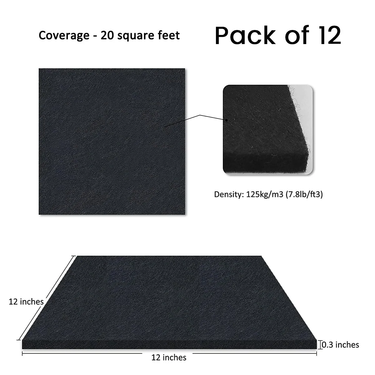 Reliable-12 Pack Acoustic Panels ,12 x 12 x 0.3Inch Wall and Ceiling Sound Absorbing Panels,for Home,Recording Studio Black-ABIQ
Reliable-12 Pack Acoustic Panels ,12 x 12 x 0.3Inch Wall and Ceiling Sound Absorbing Panels,for Home,Recording Studio Black-ABIQ