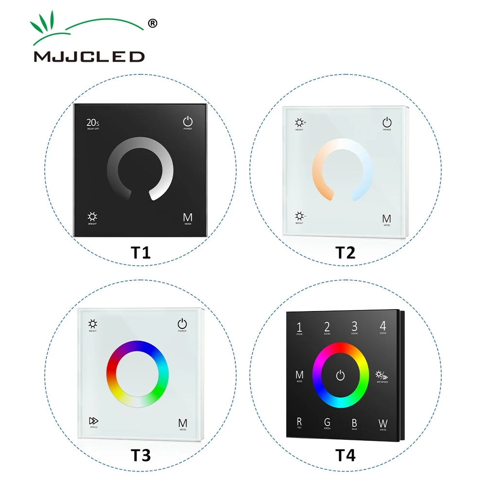 LED Dimmer Controller 4CH 12V 24V Costant Voltage EU Mounted Glass Touch Dimming Panel for CCT RGB RGBW LED Strip T1 T2 T3 T4
LED Dimmer Controller 4CH 12V 24V Costant Voltage EU Mounted Glass Touch Dimming Panel for CCT RGB RGBW LED Strip T1 T2 T3 T4
