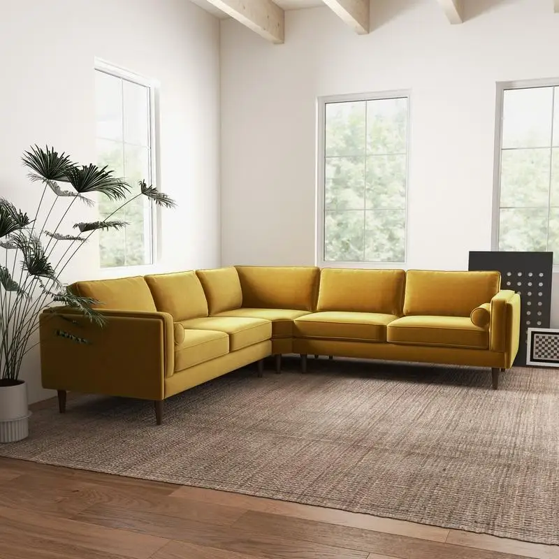 Amber Yellow Velvet Corner Sectional SofaNew Title: "Velvet Corner Sectional Sofa in Amber Yellow - Comfortable and Stylish
Amber Yellow Velvet Corner Sectional SofaNew Title: "Velvet Corner Sectional Sofa in Amber Yellow - Comfortable and Stylish