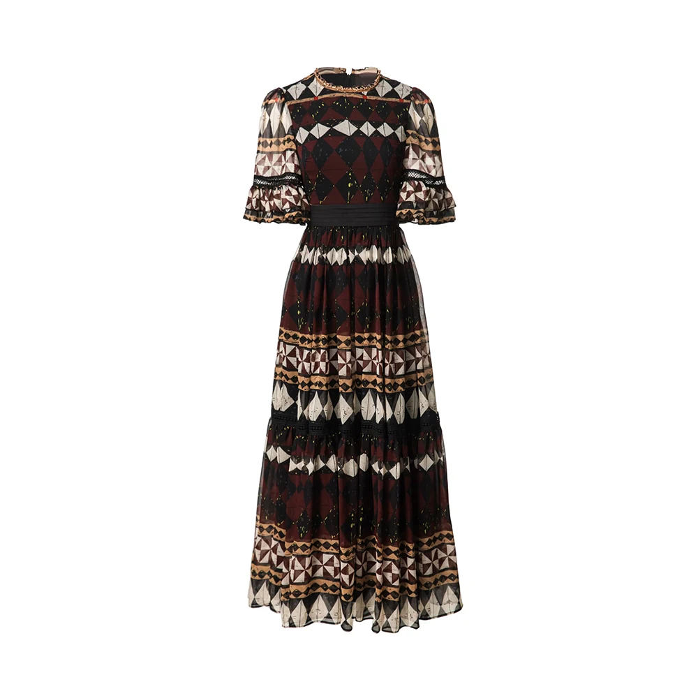 Meyyithun Women's Dress Elegant Print Flare Sleeved Dress High waist New Fashion Vintage Big Swing Dresses Summer 250521MZZ01
Meyyithun Women's Dress Elegant Print Flare Sleeved Dress High waist New Fashion Vintage Big Swing Dresses Summer 250521MZZ01
