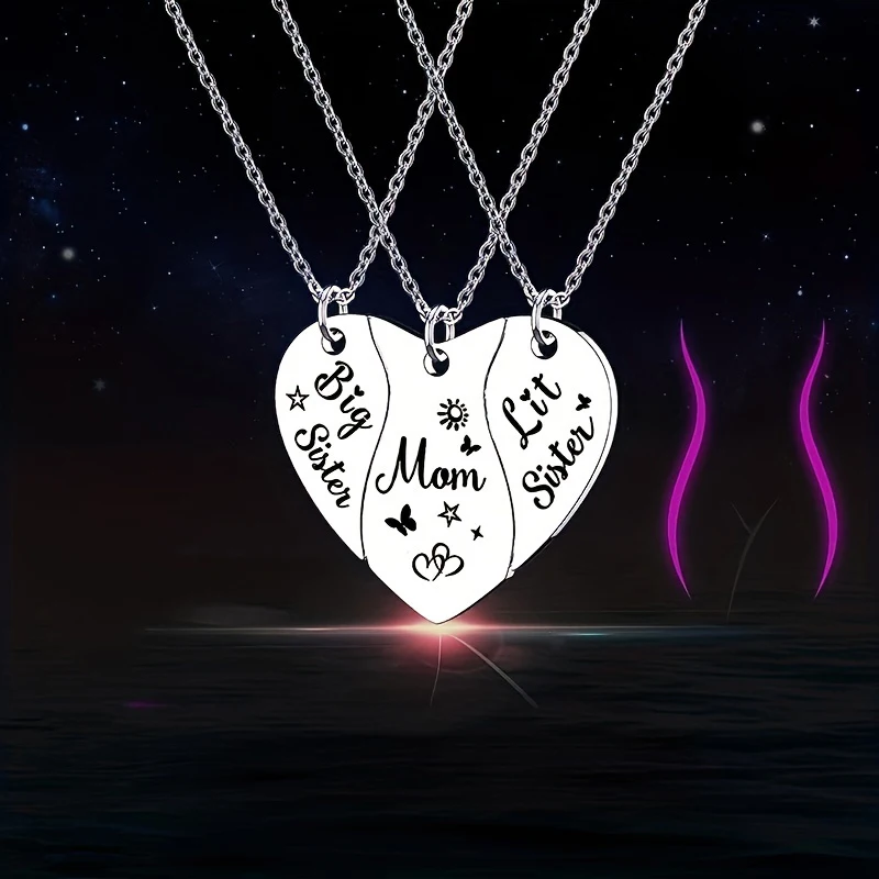 3 PCS Heart Shaped Stainless Steel Necklace Set for Mom And Daughter Butterfly Sun Star Matching Necklace Gifts for Sisters
3 PCS Heart Shaped Stainless Steel Necklace Set for Mom And Daughter Butterfly Sun Star Matching Necklace Gifts for Sisters