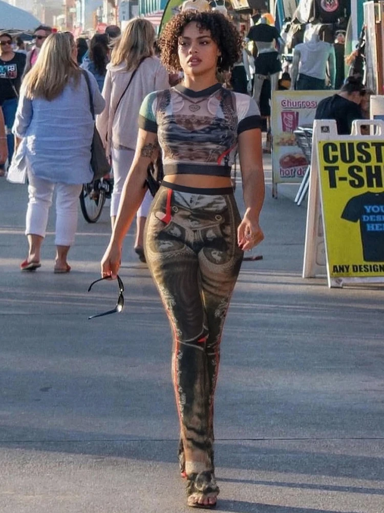 InGrily See Through Thin Sexy 2 Piece Set Women Vintage Print Shorts Sleeve Crop Tops+Flare Pants Matching Midnight Club Outfit
InGrily See Through Thin Sexy 2 Piece Set Women Vintage Print Shorts Sleeve Crop Tops+Flare Pants Matching Midnight Club Outfit