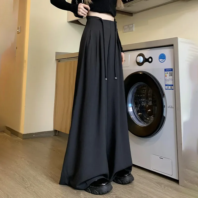 Black Drawstring Dress Pants Women's 2025 Spring Summer New High Waist Dumping Trousers Korean Loose Slimming Wide Leg Pants
Black Drawstring Dress Pants Women's 2025 Spring Summer New High Waist Dumping Trousers Korean Loose Slimming Wide Leg Pants